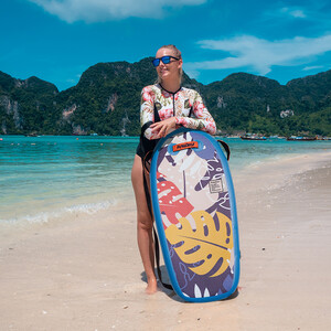 Aufblasbares Paddle Board Bodyboard für Kinder - Blaue Blätter - Luxemburg