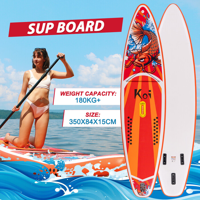 Aufblasbares Surf-Paddleboard 11'6" - Sup Koi Orange Farben - Luxemburg