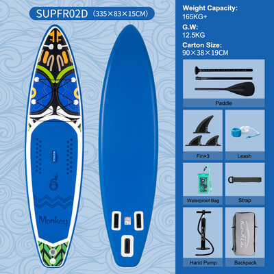 Aufblasbares Surf-Paddleboard 11' - Affe Blau - Luxemburg