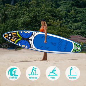 Aufblasbares Surf-Paddleboard 11' - Affe Blau - Luxemburg