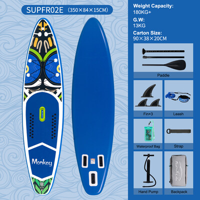 Aufblasbares Surf-Paddleboard 11'6" - Affe Blau - Luxemburg