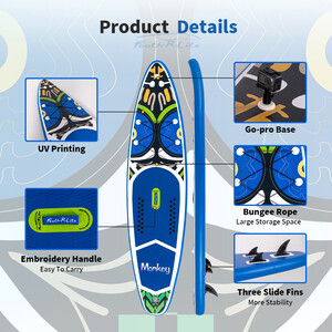 Aufblasbares Surf-Paddleboard 11'6" - Affe Blau - Luxemburg