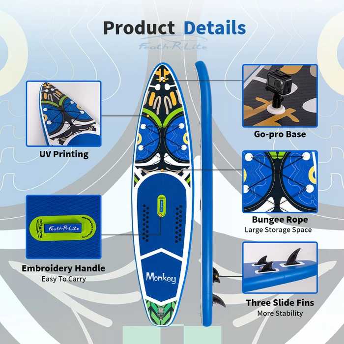 Aufblasbares Surf-Paddleboard 11'6" - Affe Blau - Luxemburg
