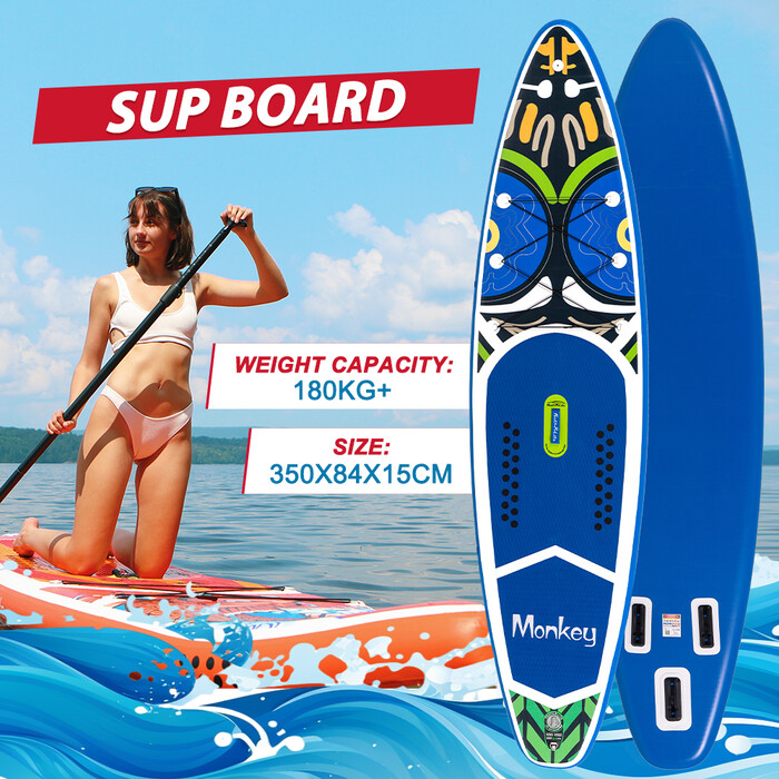 Aufblasbares Surf-Paddleboard 11'6" - Affe Blau - Luxemburg