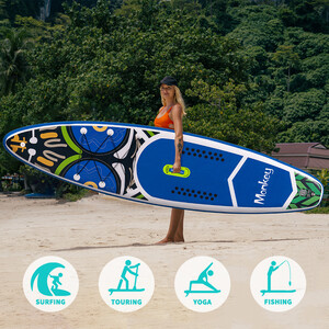 Aufblasbares Surf-Paddleboard 11'6" - Affe Blau - Luxemburg