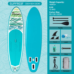 Aufblasbares Surf-Paddleboard 11' - Ozean Himmel Blau - Luxemburg