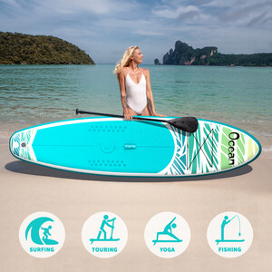 Aufblasbares Surf-Paddleboard 11' - Ozean Himmel Blau - Luxemburg