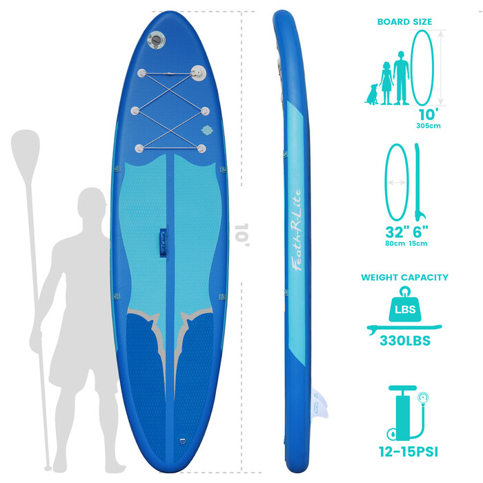 Aufblasbares Surf-Paddle-Board 11' - Blau - Luxemburg