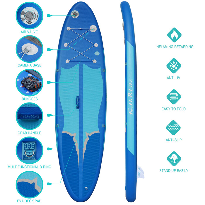 Aufblasbares Surf-Paddle-Board 11' - Blau - Luxemburg