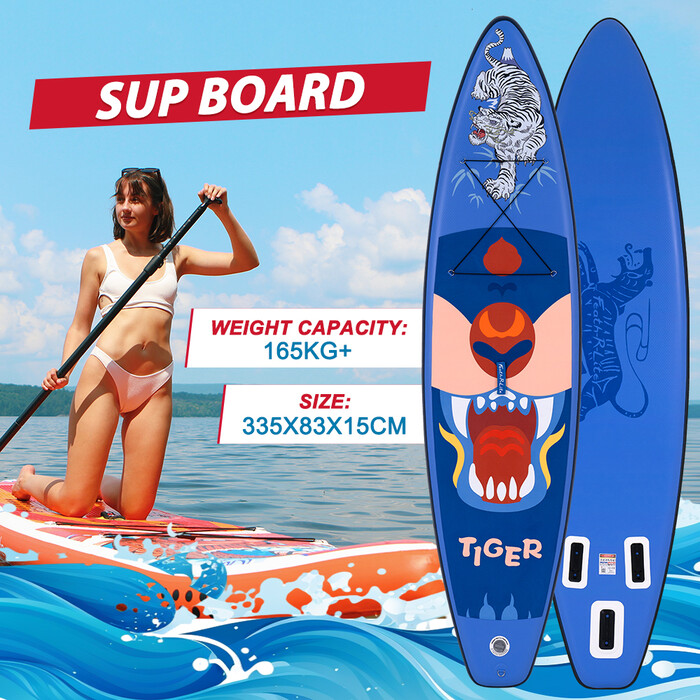 Aufblasbares Surf-Paddleboard 11' - Tigerblau - Luxemburg