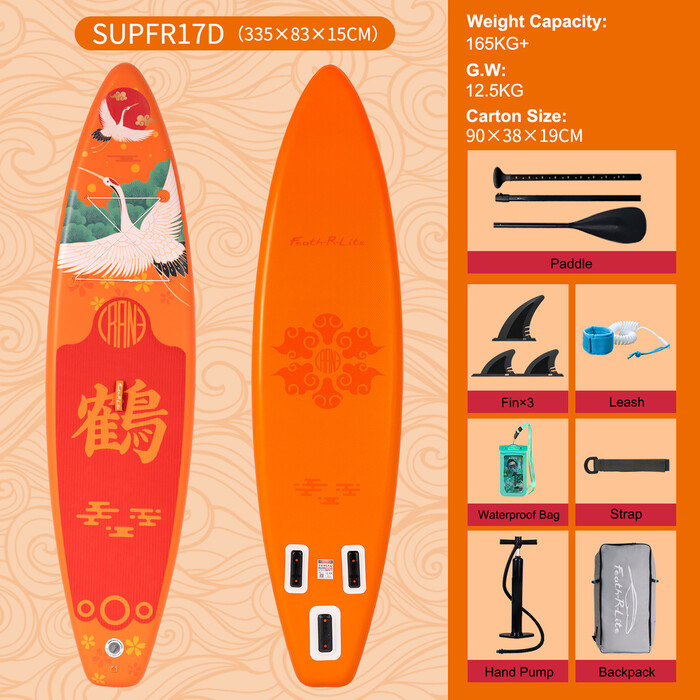 Aufblasbares Surf-Paddleboard 11' - Orange Farben Crane - Luxemburg