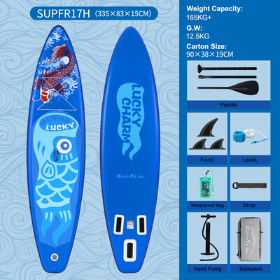 Aufblasbares Surf-Paddleboard 11' - Glückliches Blau - Luxemburg