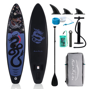 Aufblasbares Surf-Paddleboard 11' - Schwarzer Drache - Luxemburg