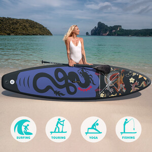 Aufblasbares Surf-Paddleboard 11' - Schwarzer Drache - Luxemburg