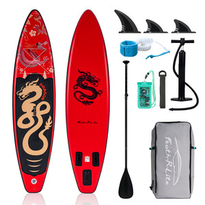 Aufblasbares Surf-Paddleboard 11' - Roter Drache - Luxemburg