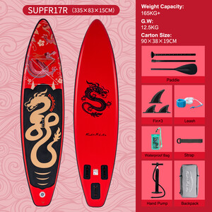 Aufblasbares Surf-Paddleboard 11' - Roter Drache - Luxemburg